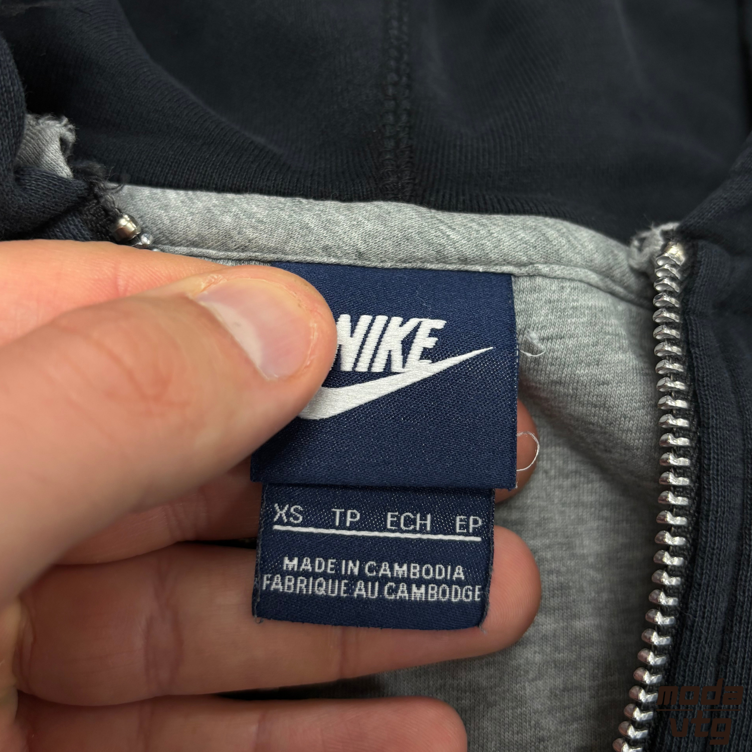 Vintage Y2K Nike Hoodie Navy XS Full Zip