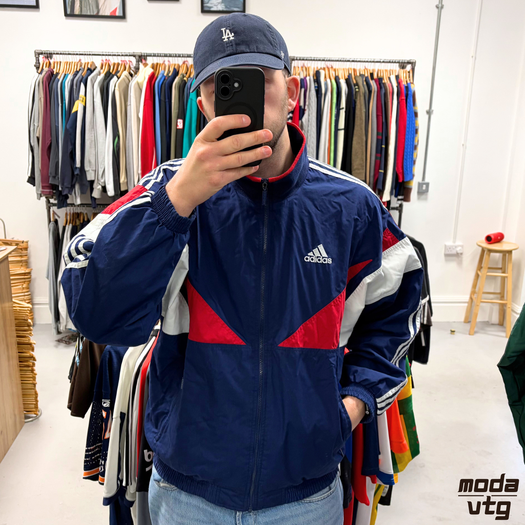 Vintage 90s Adidas Track Jacket Navy XL Retro Unisex Festival