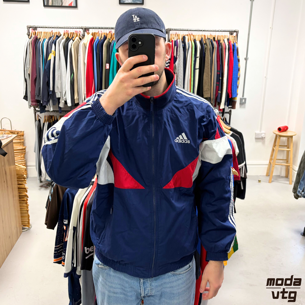 Vintage 90s Adidas Track Jacket Navy XL Retro Unisex Festival