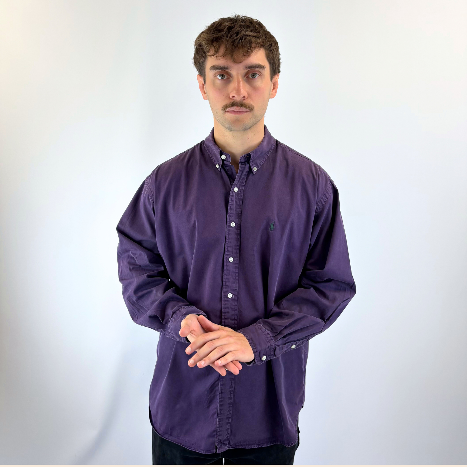 Vintage 90s Ralph Lauren Shirt Purple XL Blake Cotton