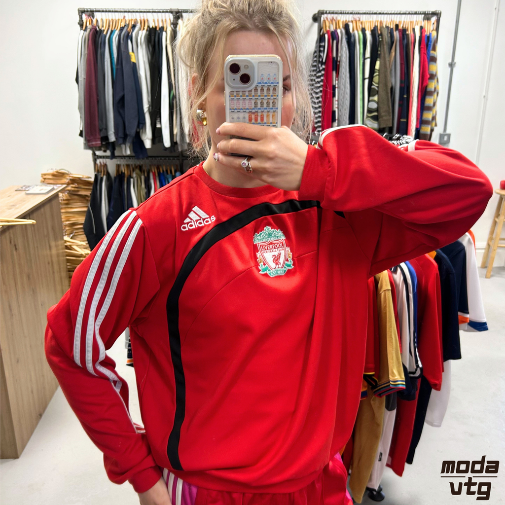Vintage Y2K Liverpool Sweatshirt Red Medium Retro Unisex Adidas