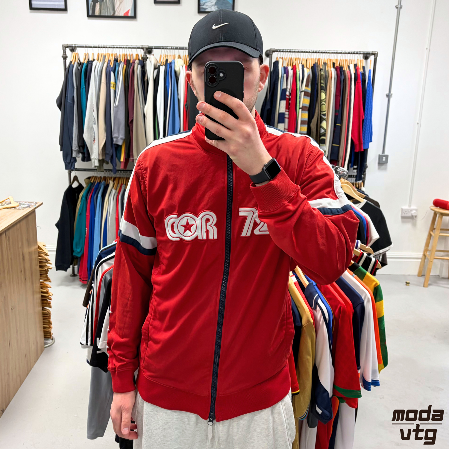 Vintage Y2K Nike Cortez Track Jacket Red XL Retro Unisex