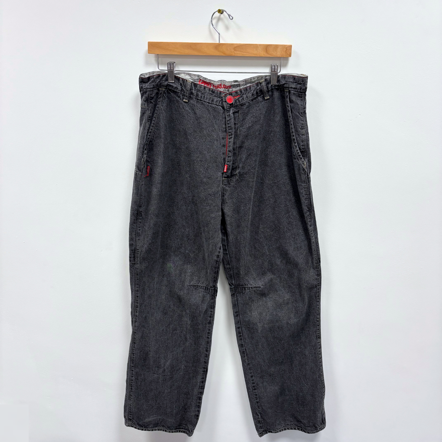 Vintage Y2K Ecko Unltd Denim Jeans Grey XL 36’ Baggy Hiphop