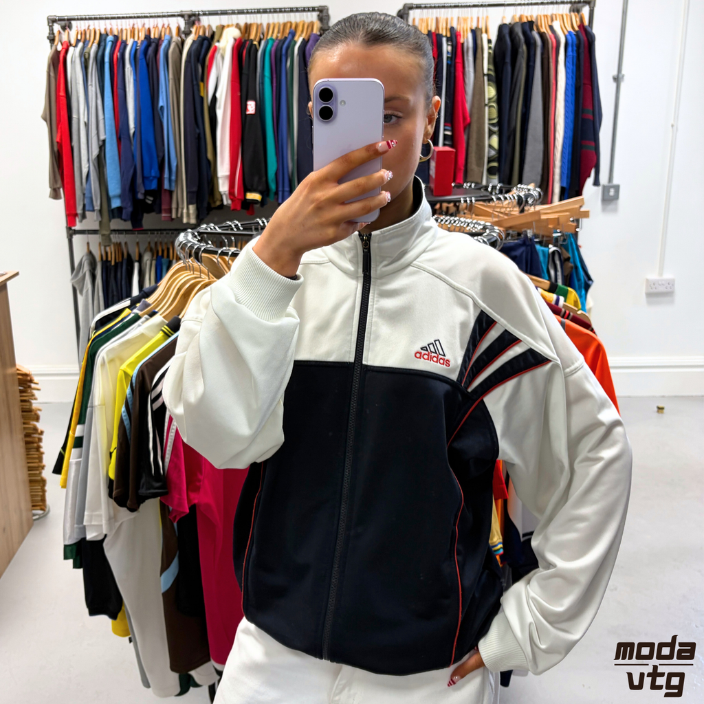 Vintage 90s Adidas Track Jacket White Large Unisex Retro