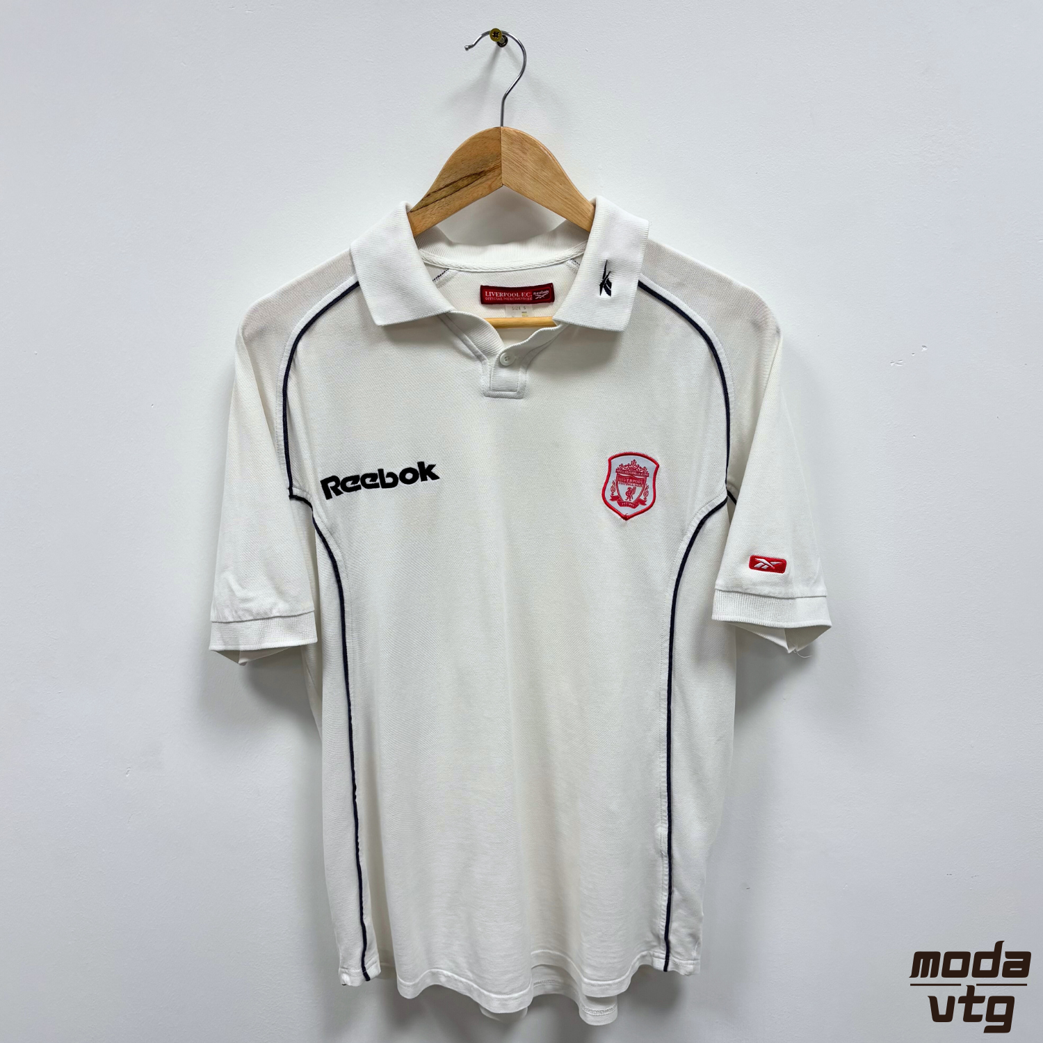 Vintage Y2K Liverpool FC Reebok White Polo