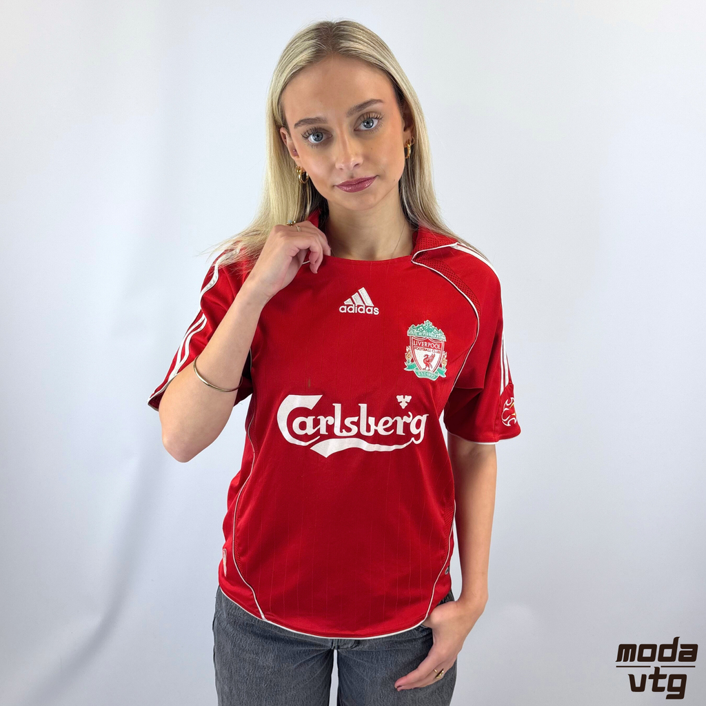 Vintage 06/08 Vintage Liverpool Adidas Home Jersey Red XS #7 Harry Kewell Blokec