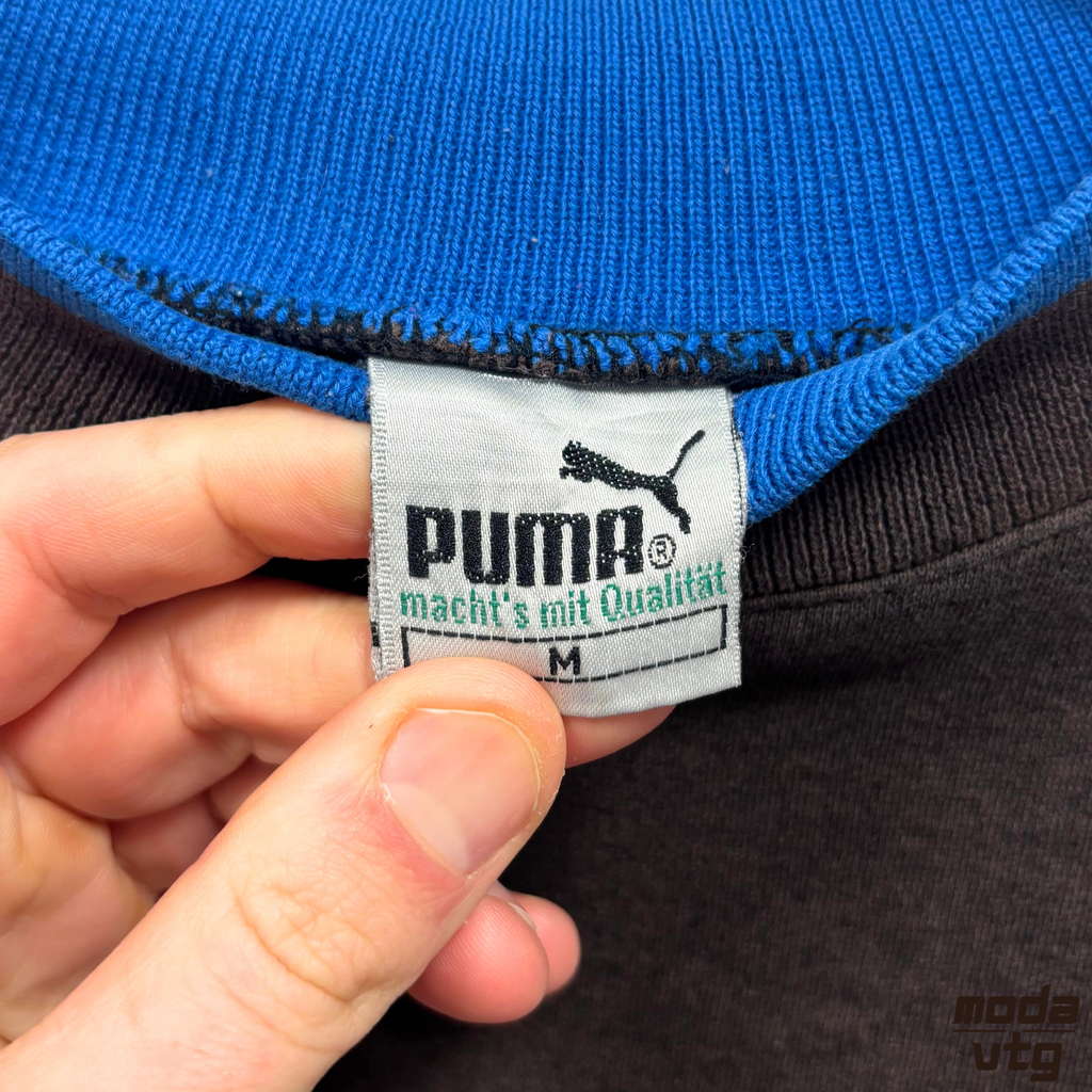 Vintage 90s Puma Sweatshirt Black Medium Crewneck Retro Sellout