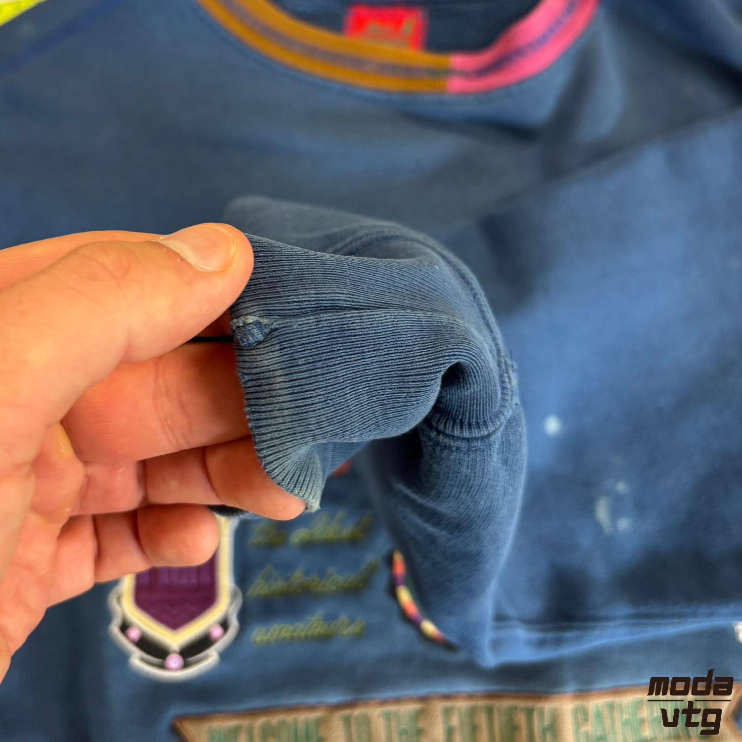 Vintage 90s Best Company Sweatshirt Blue Large Crewneck Embroidery