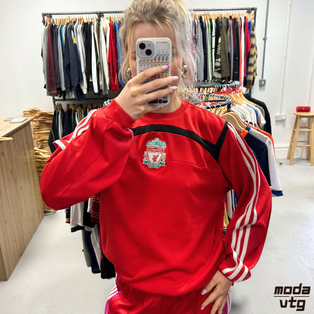 Vintage Y2K Liverpool Sweatshirt Red Medium Retro Unisex Adidas