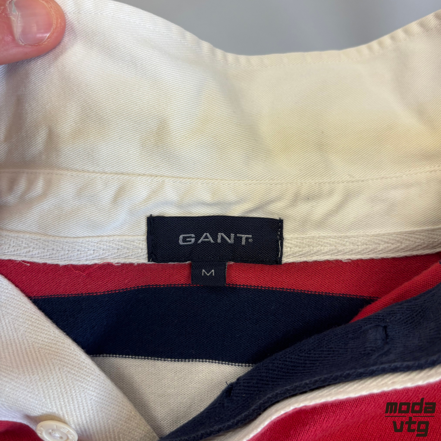 Vintage Y2K GANT Rugby Polo Red Medium Striped