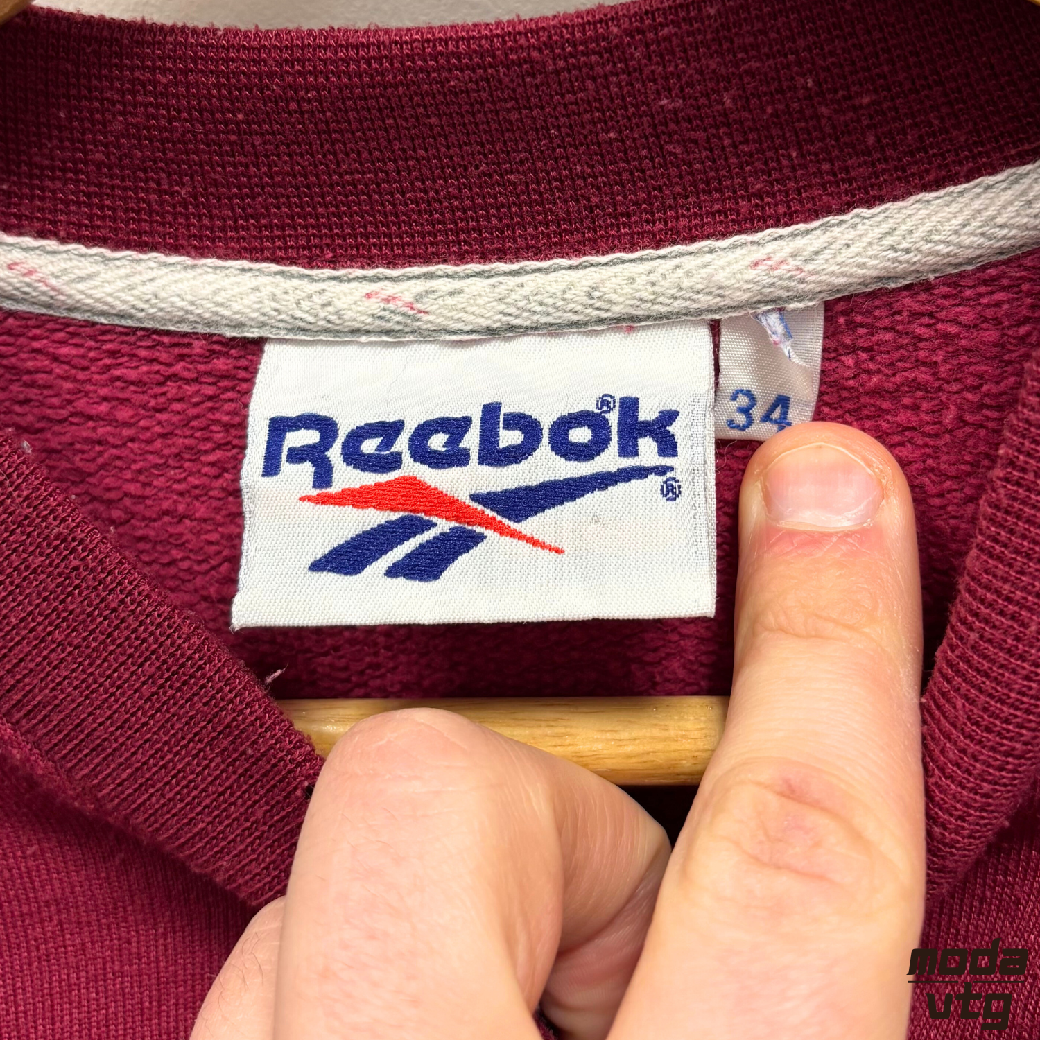 Vintage 90s Reebok Sweatshirt Burgundy Small Retro Crewneck