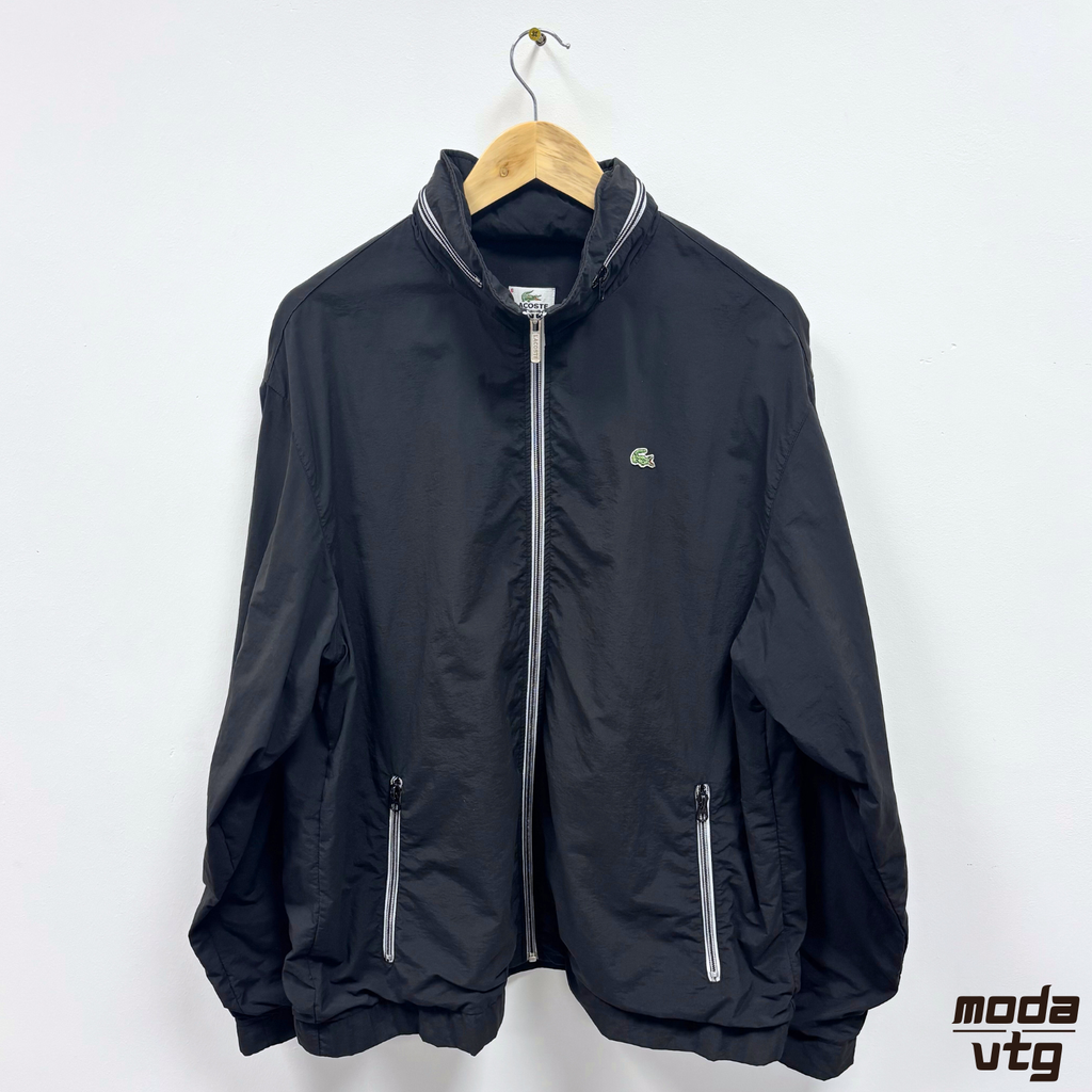Vintage Y2K Lacoste Jacket Black XL Retro Full Zip