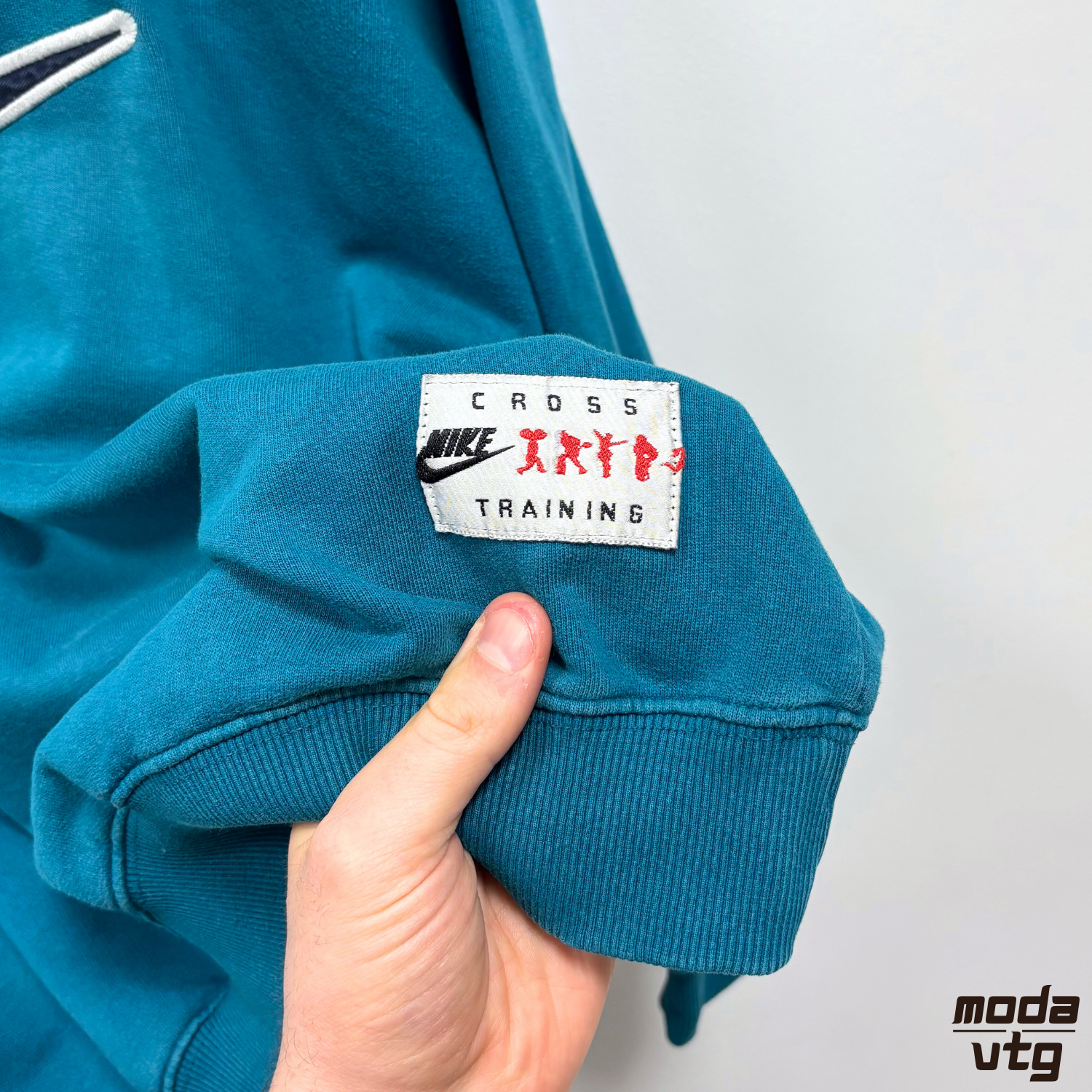 Vintage 90s Nike Sweatshirt Turquoise Medium Retro Swoosh