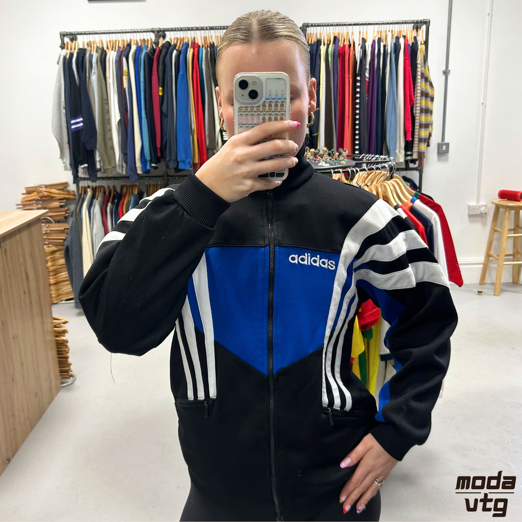 Vintage 90s Adidas Track Jacket Blue Medium Retro Unisex Festival
