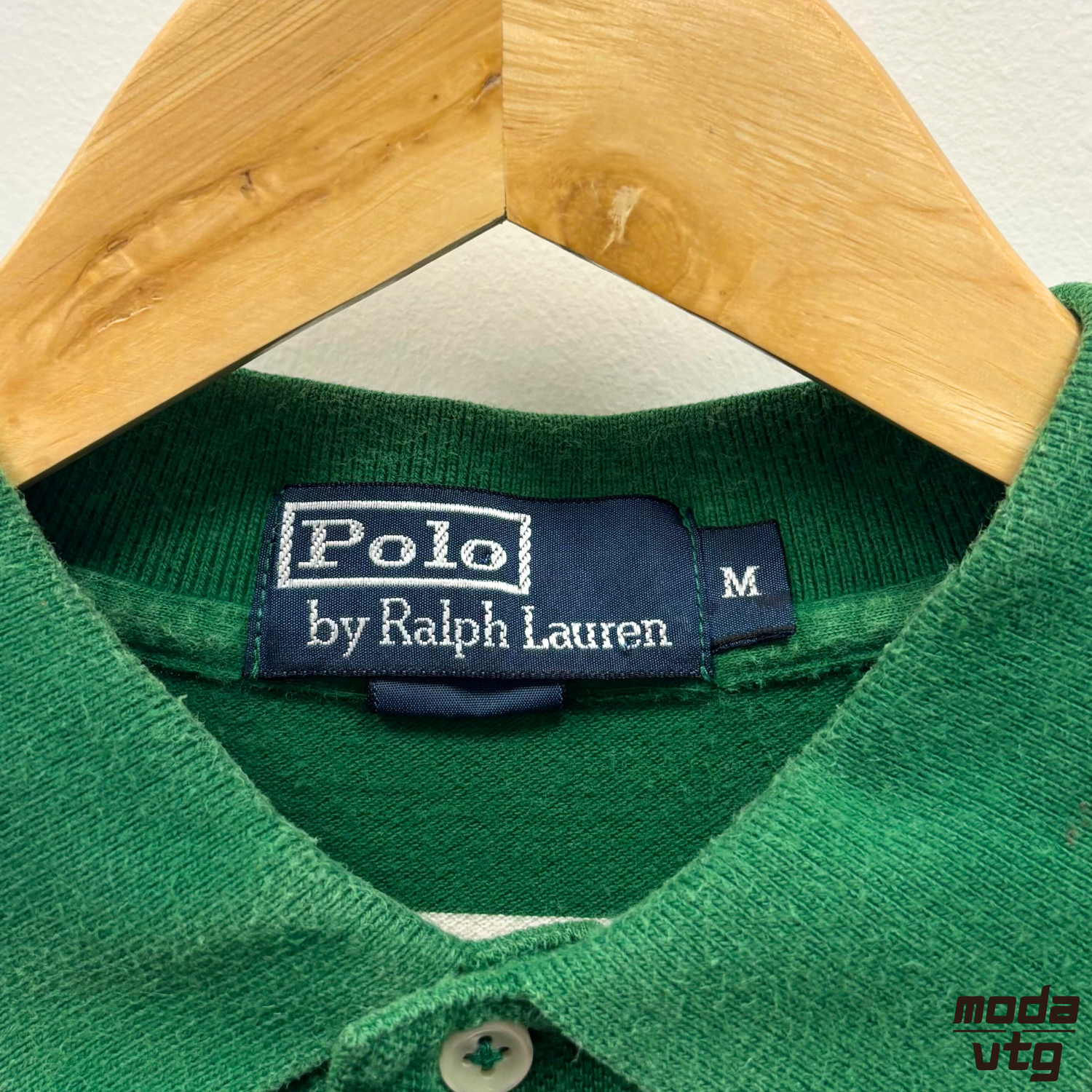 Vintage Y2K Ralph Lauren Polo Green Medium Long Sleeve Striped