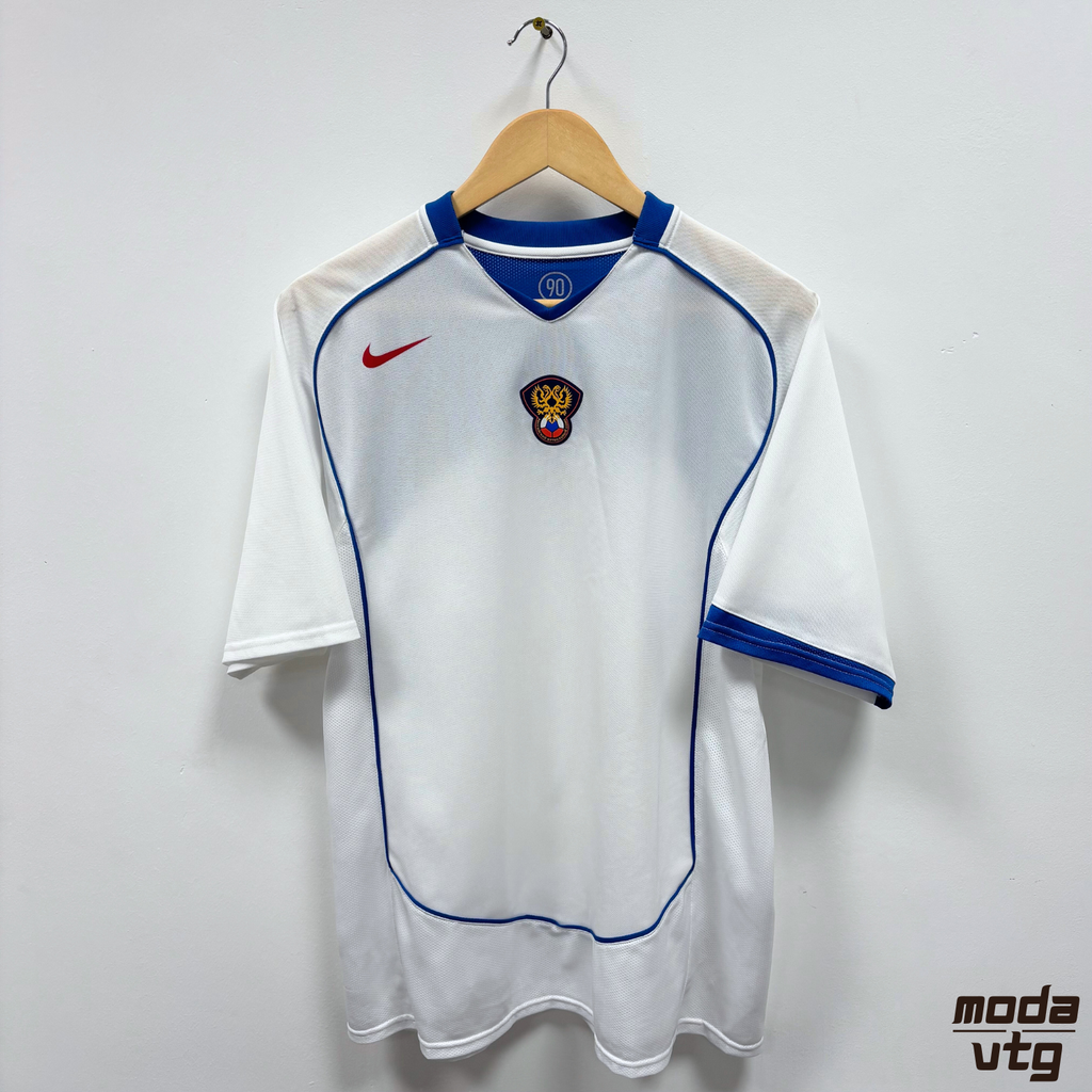 Vintage 2004/06 Russia Home Jersey White Large Retro Total 90