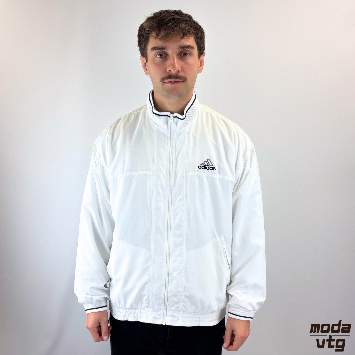 Vintage 90s Adidas Track Jacket White XL
