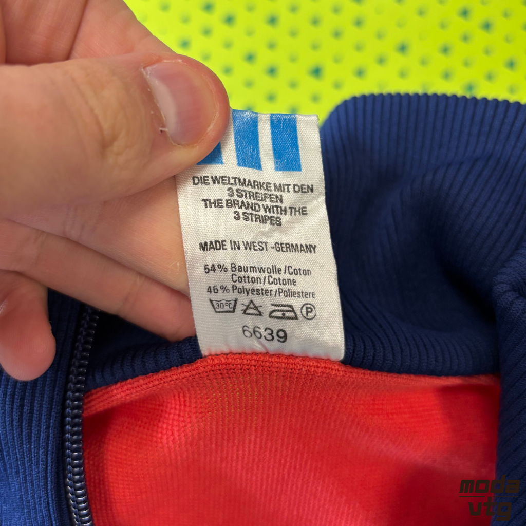 Vintage 80s Adidas Track Jacket Blue XS Made In West Germany Retro