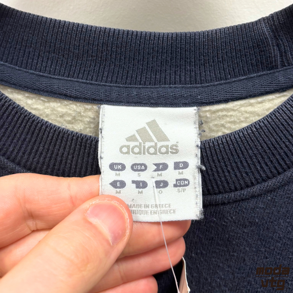 Vintage Y2K Adidas Sweatshirt Navy Medium Retro