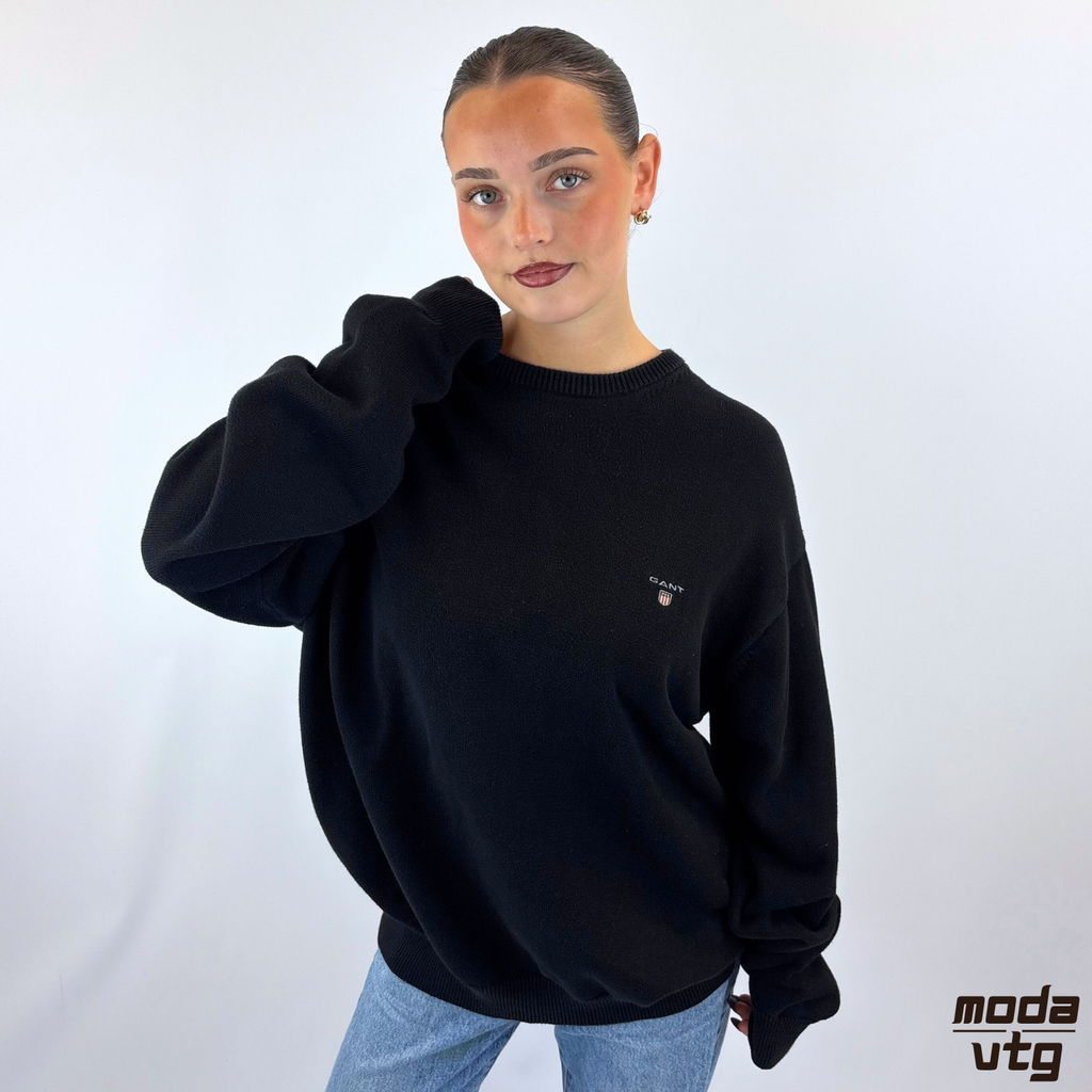 Vintage Y2K GANT Knitted Jumper Black XL