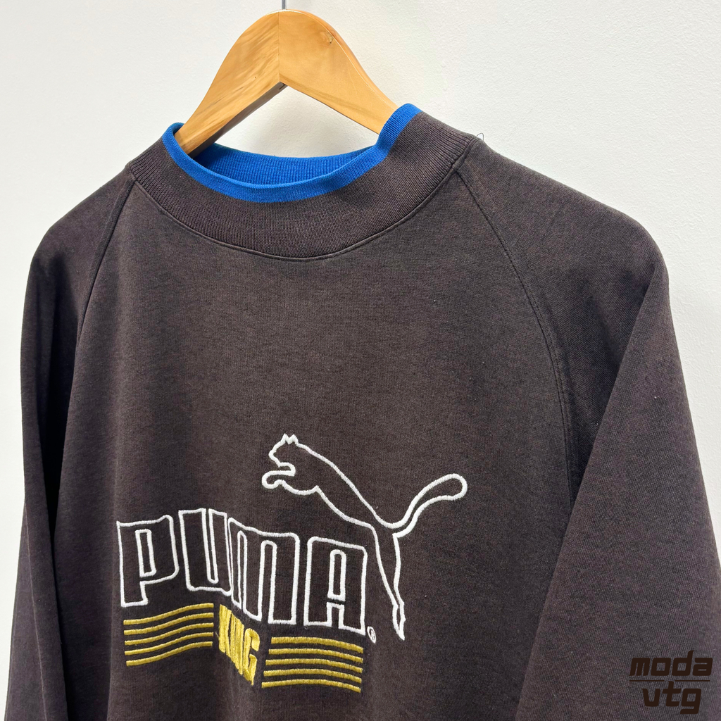 Vintage 90s Puma Sweatshirt Black Medium Crewneck Retro Sellout
