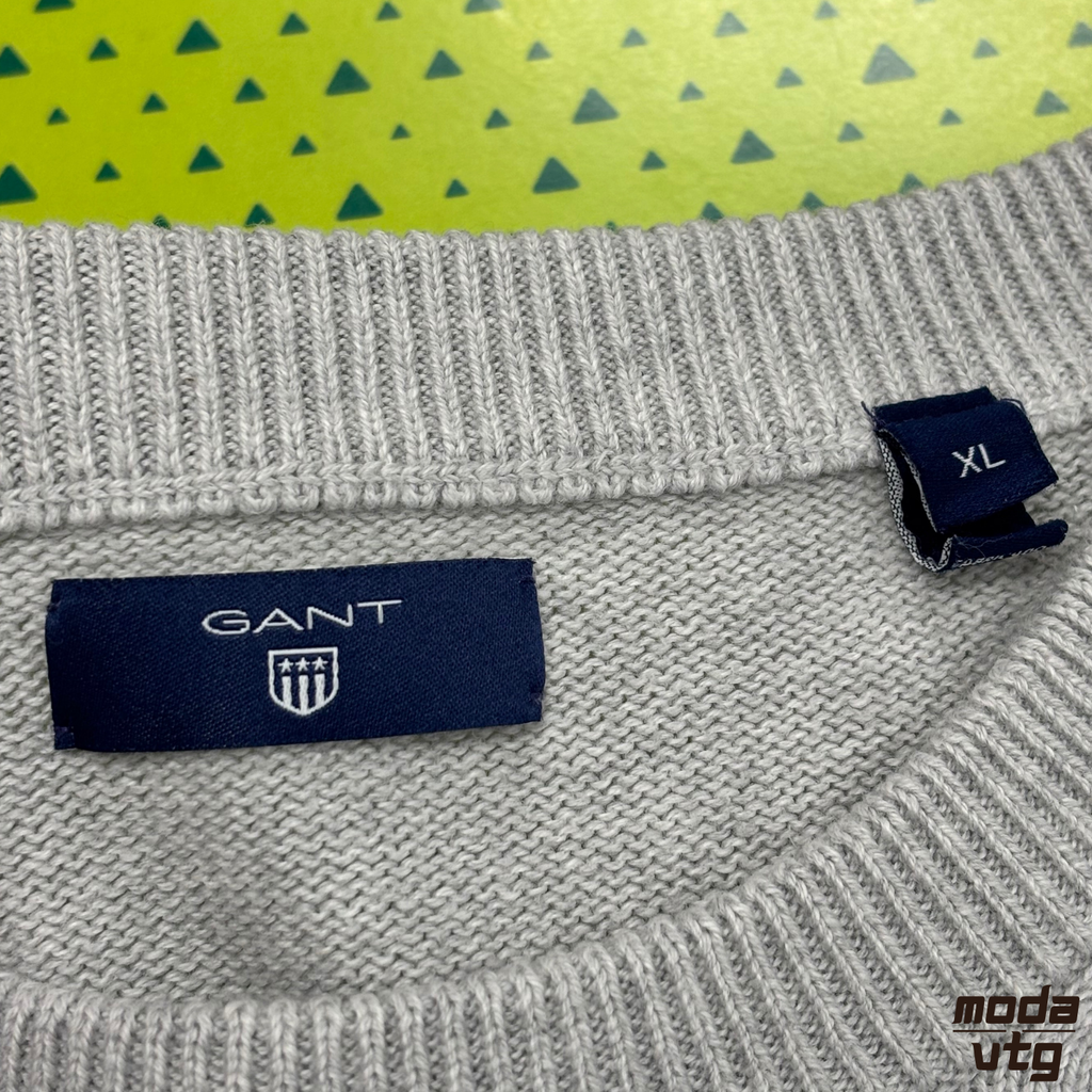 Vintage Y2K GANT Knitted Jumper Grey Small