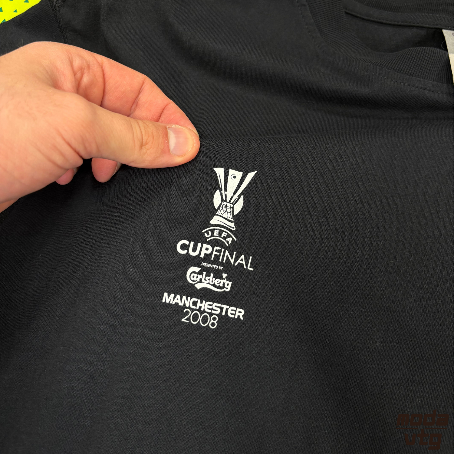 Vintage Y2K Nike T-Shirt Black Large Europa League 2008 Promo