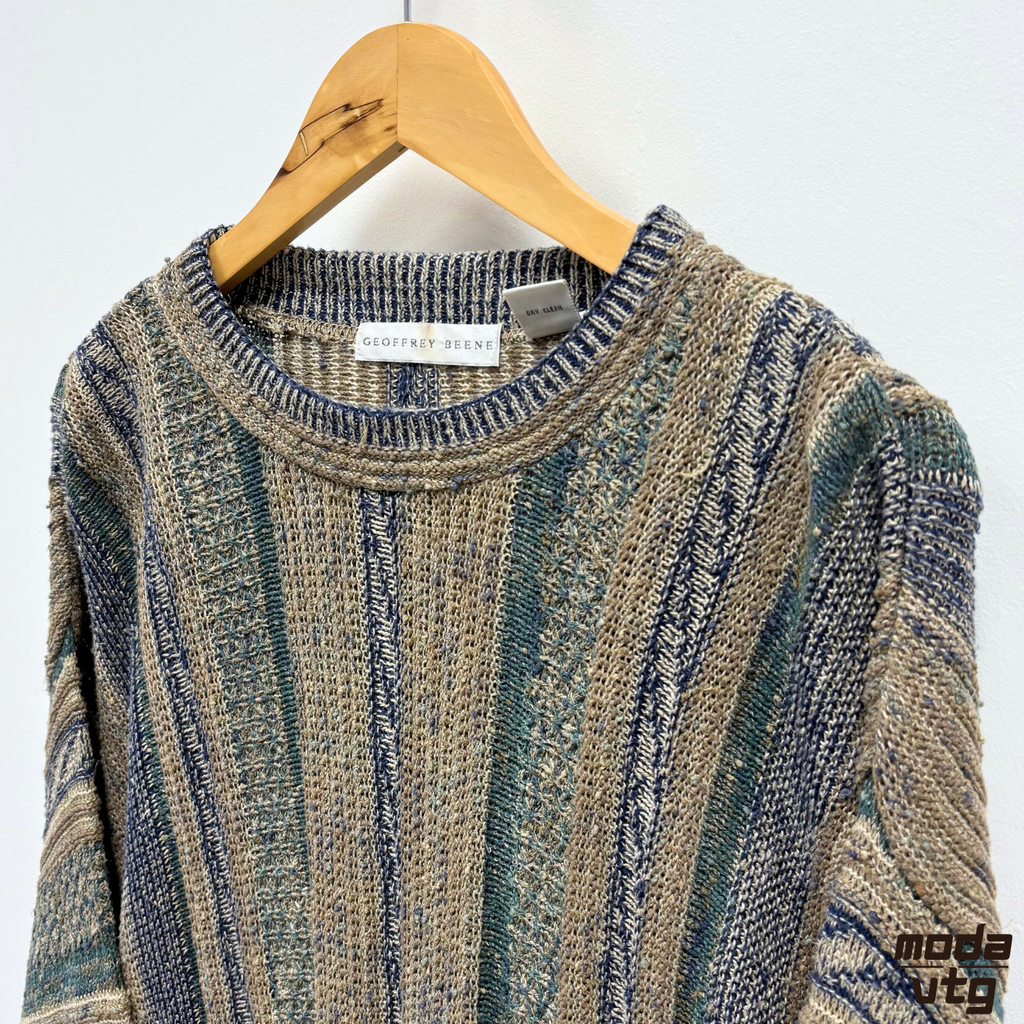 Vintage 90s Coogi Style Knitted Jumper XL Geoffrey Beene Made In USA