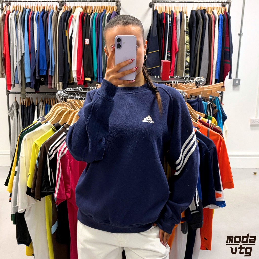 Vintage 90s Adidas Sweatshirt Navy Medium Retro Unisex Crewneck