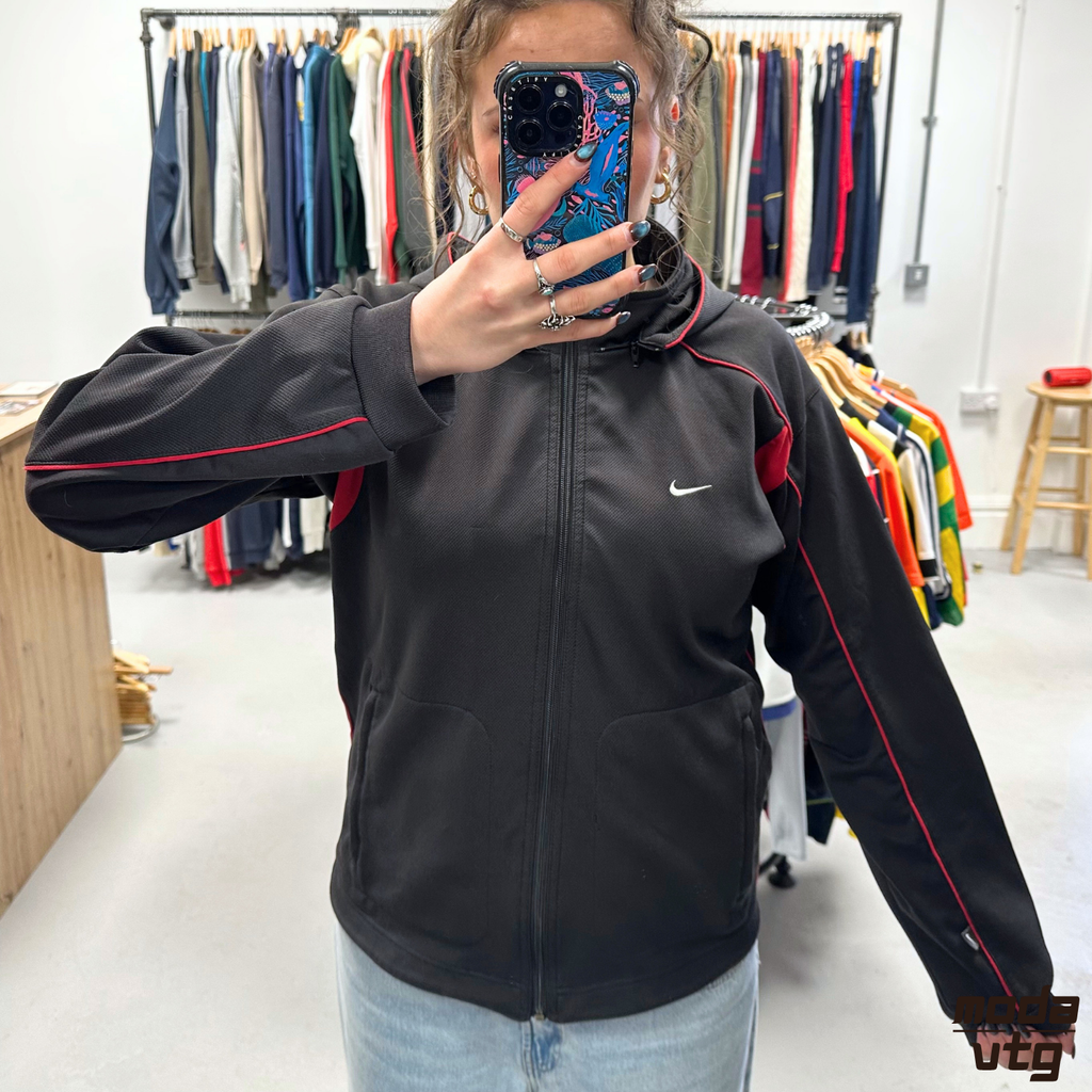 Vintage 90s Nike Track Jacket Black Small Unisex Retro