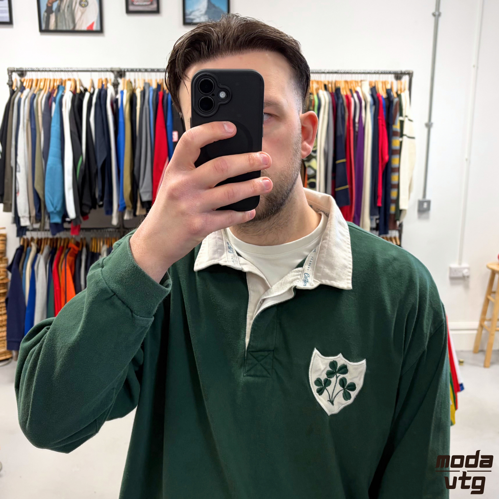 Vintage 90s Ireland Rugby Polo Green XL Retro Cotton Traders