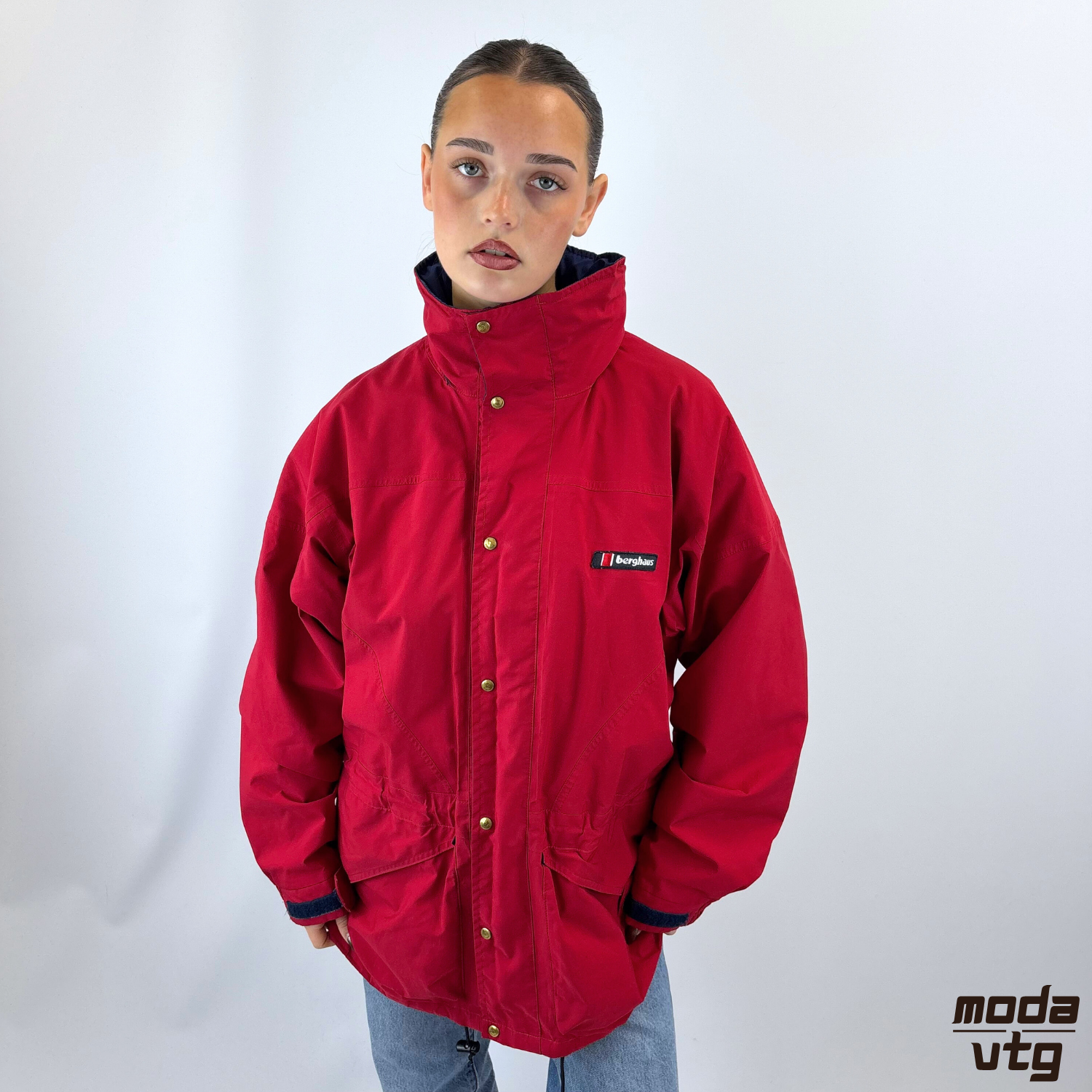 Vintage Y2K Berghaus Raincoat Red Large Goretex Gorpcore