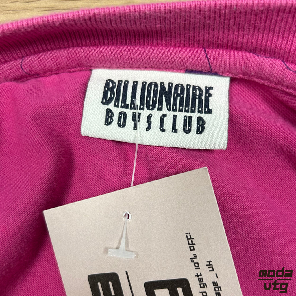 Vintage Y2K Billionaire Boys Club T-Shirt Pink Small Unisex Retro Graphic Summer