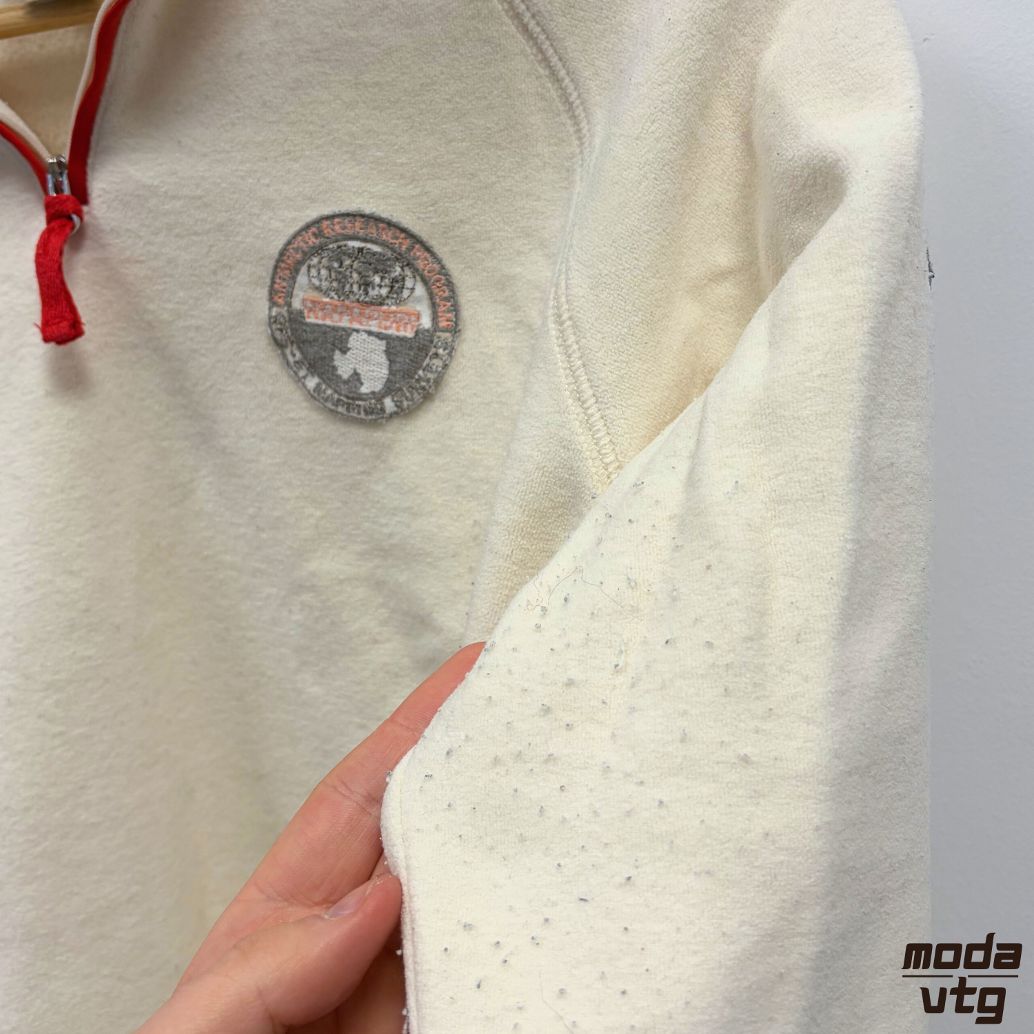 Vintage Y2K Napapijri Fleece Beige Women’s Small Winter Retro