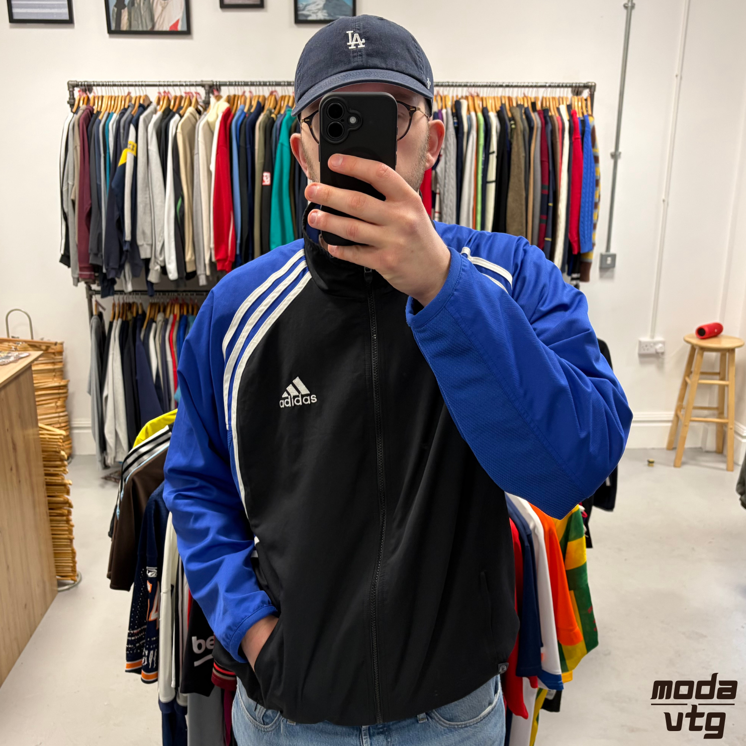 Vintage 90s Adidas Track Jacket Blue XL Retro Unisex Festival
