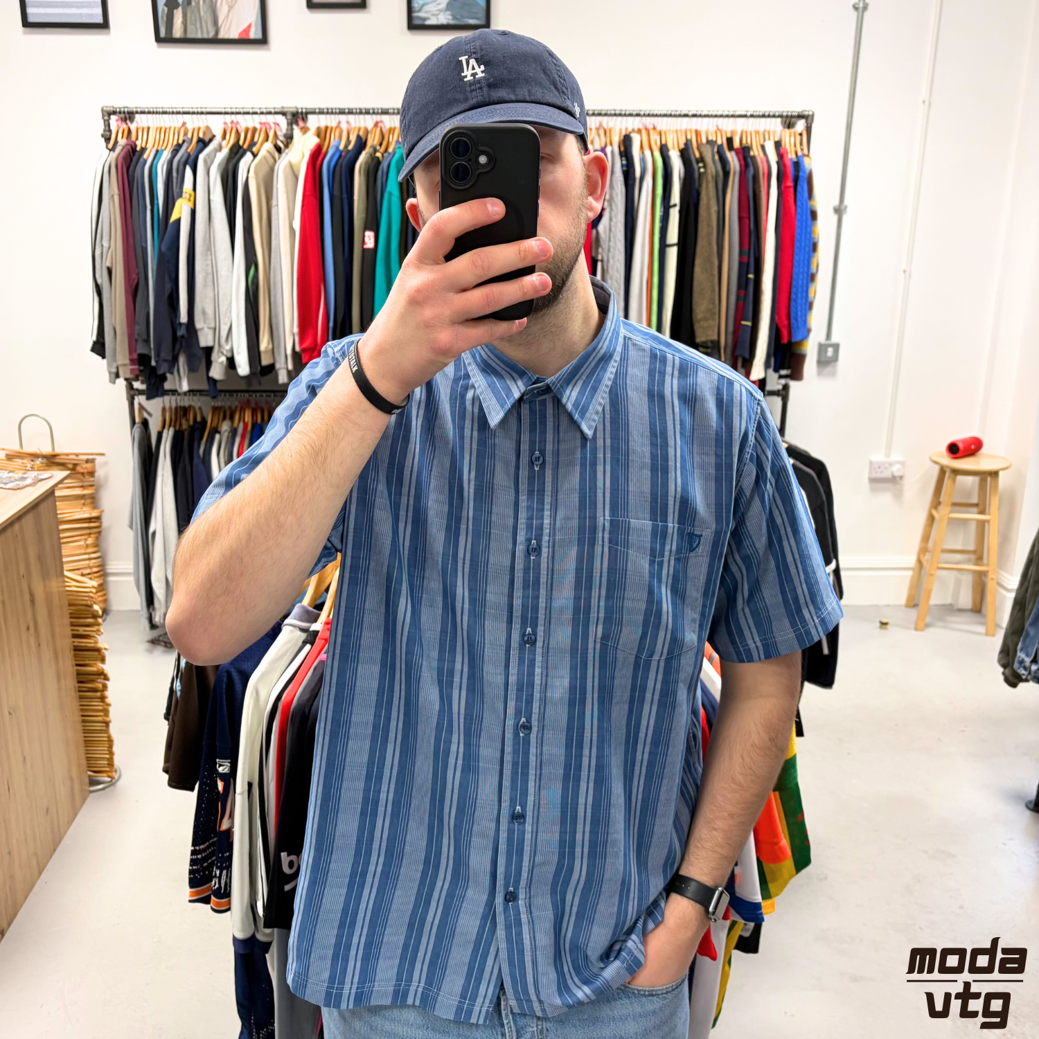 Vintage Y2K Guinness Shirt Blue XL Striped Holiday Summer