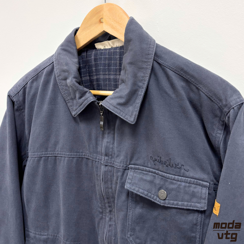 Vintage Y2K Quiksilver Denim Jacket Navy Medium Retro