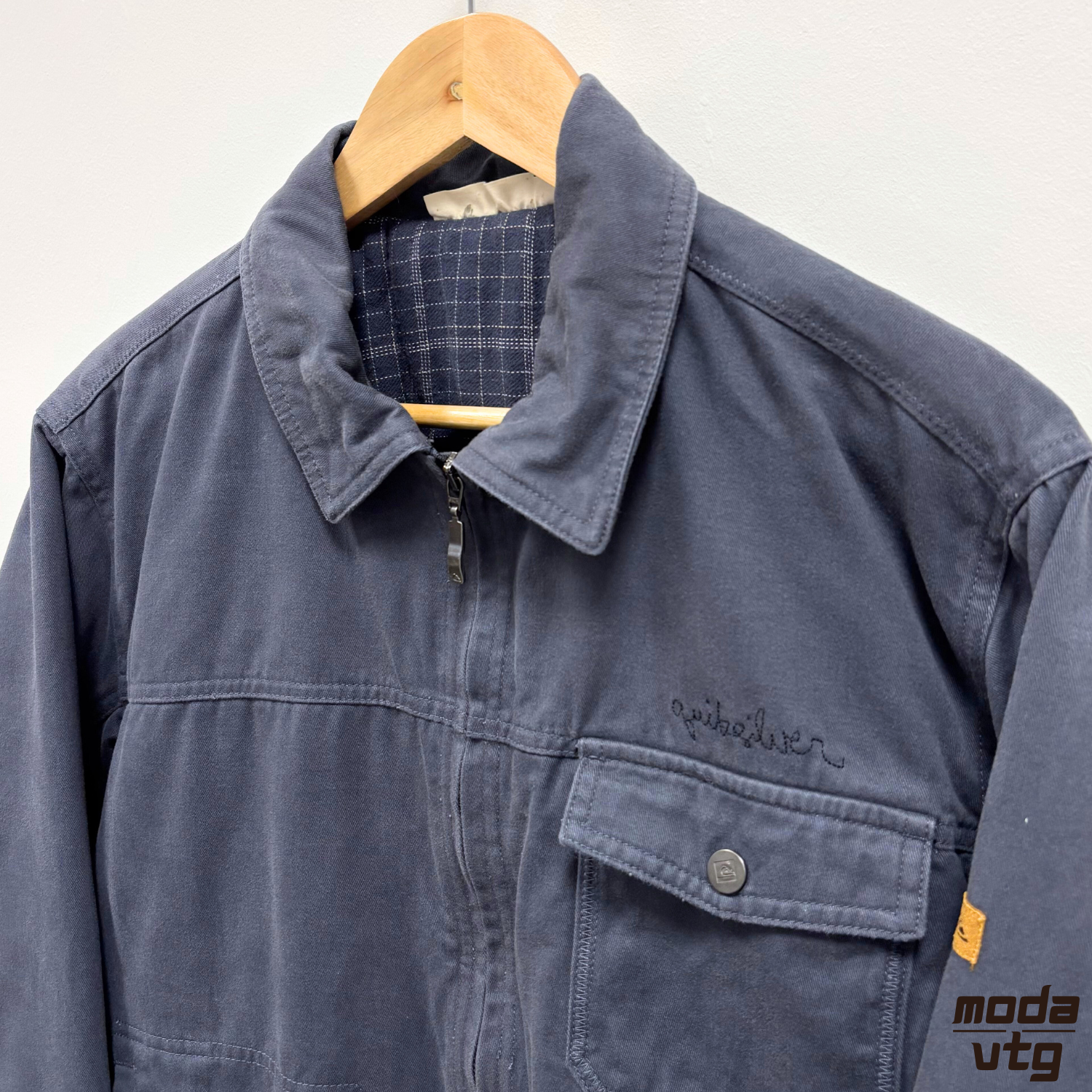 Vintage Y2K Quiksilver Denim Jacket Navy Medium Retro