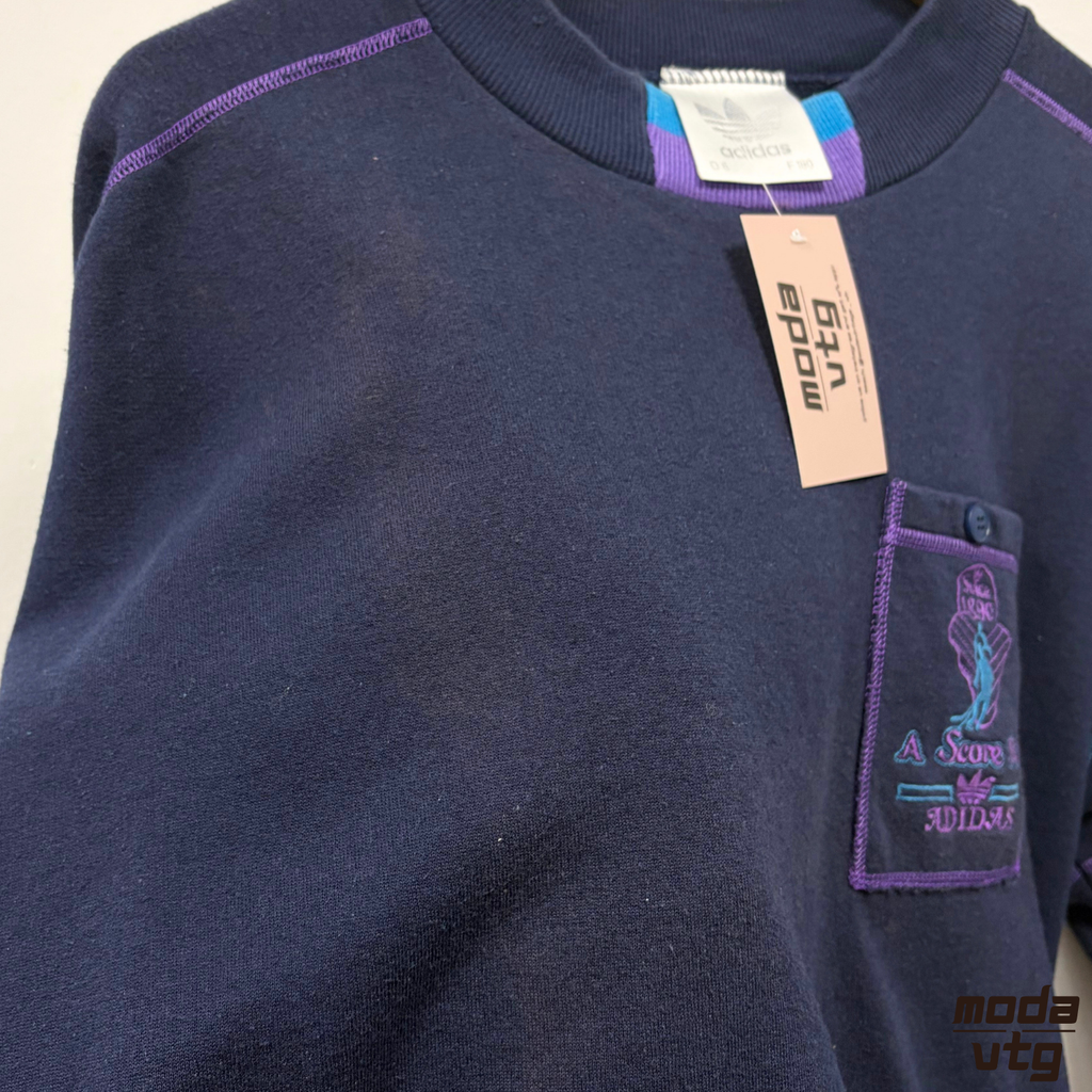 Vintage 90s Adidas Sweatshirt Navy Large Unisex Retro