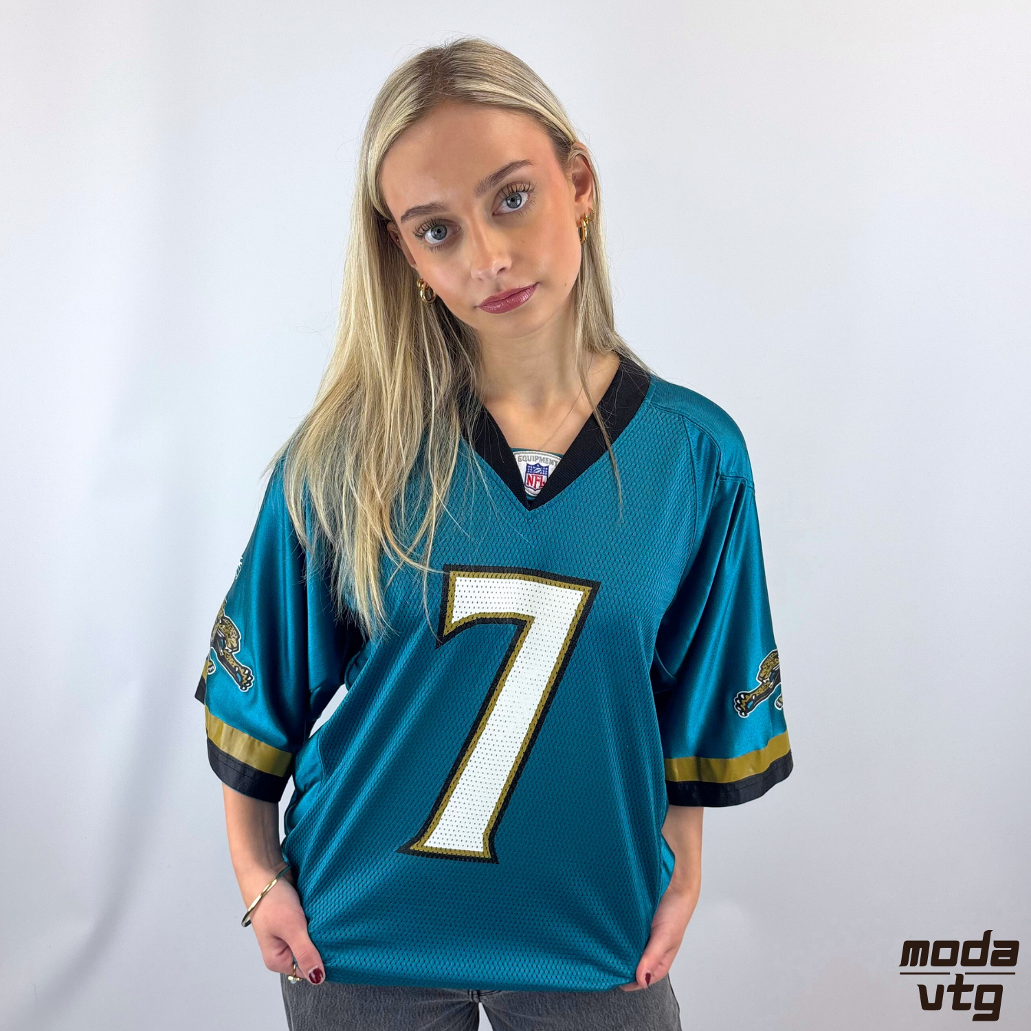 Vintage Y2K Jackson Jaguars Reebok Jersey Turquoise Medium #7 Byron Leftwich NFL