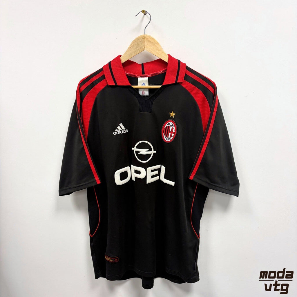 Adidas AC Milan 00/01 Third Shirt Black XL Vintage Retro Football Rossoneri Kit