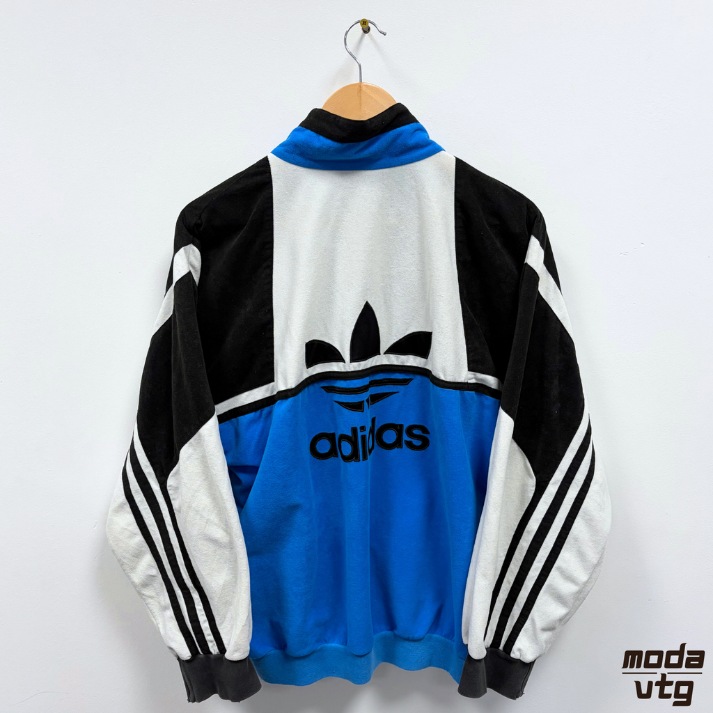 Vintage 90s Adidas Tracksuit Jacket Blue Large Retro Unisex Festival