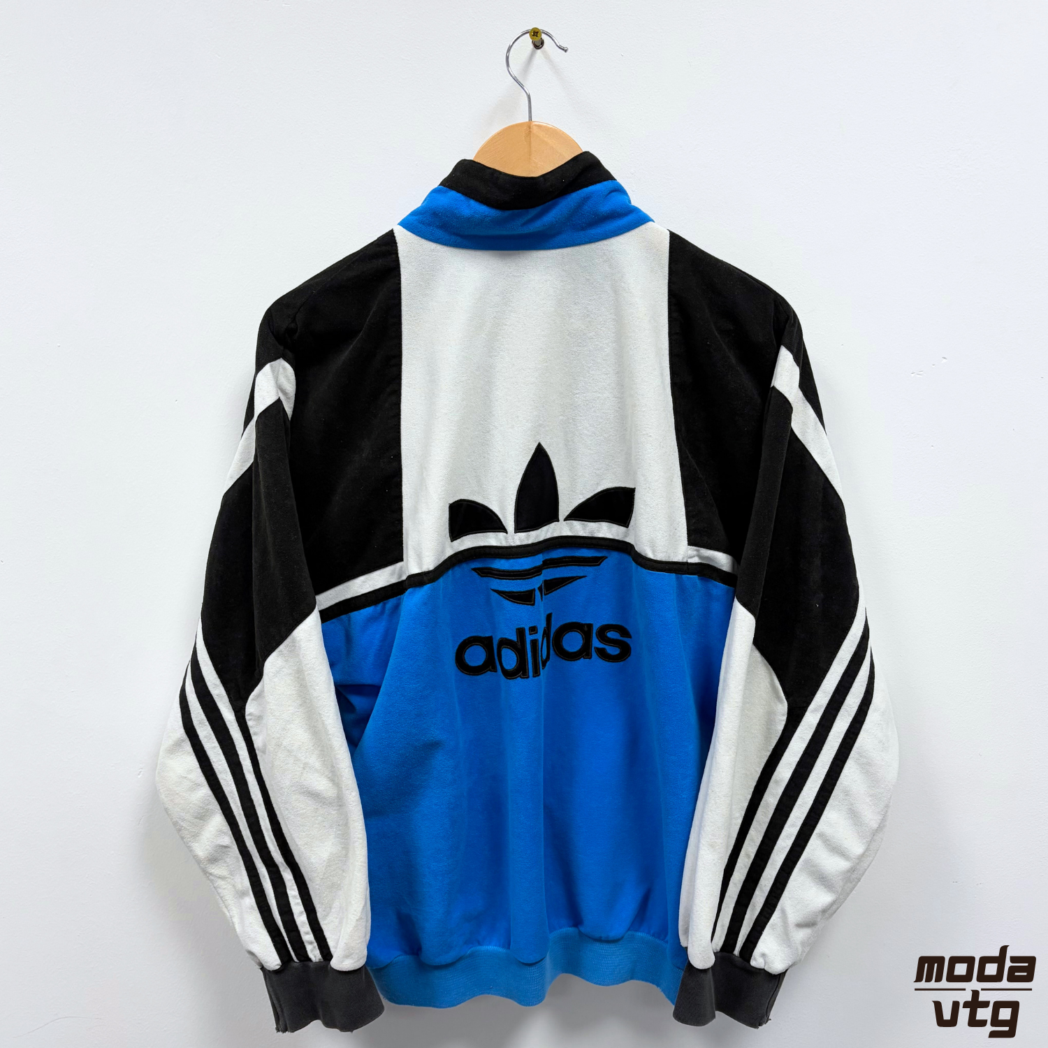 Vintage 90s Adidas Tracksuit Jacket Blue Large Retro Unisex Festival
