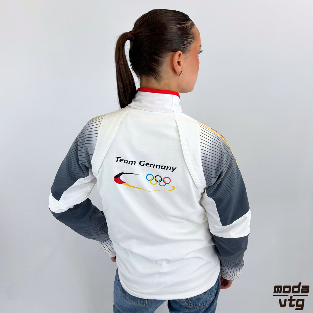 Vintage Y2K Adidas Track Jacket White Women’s Small Germany Olympics