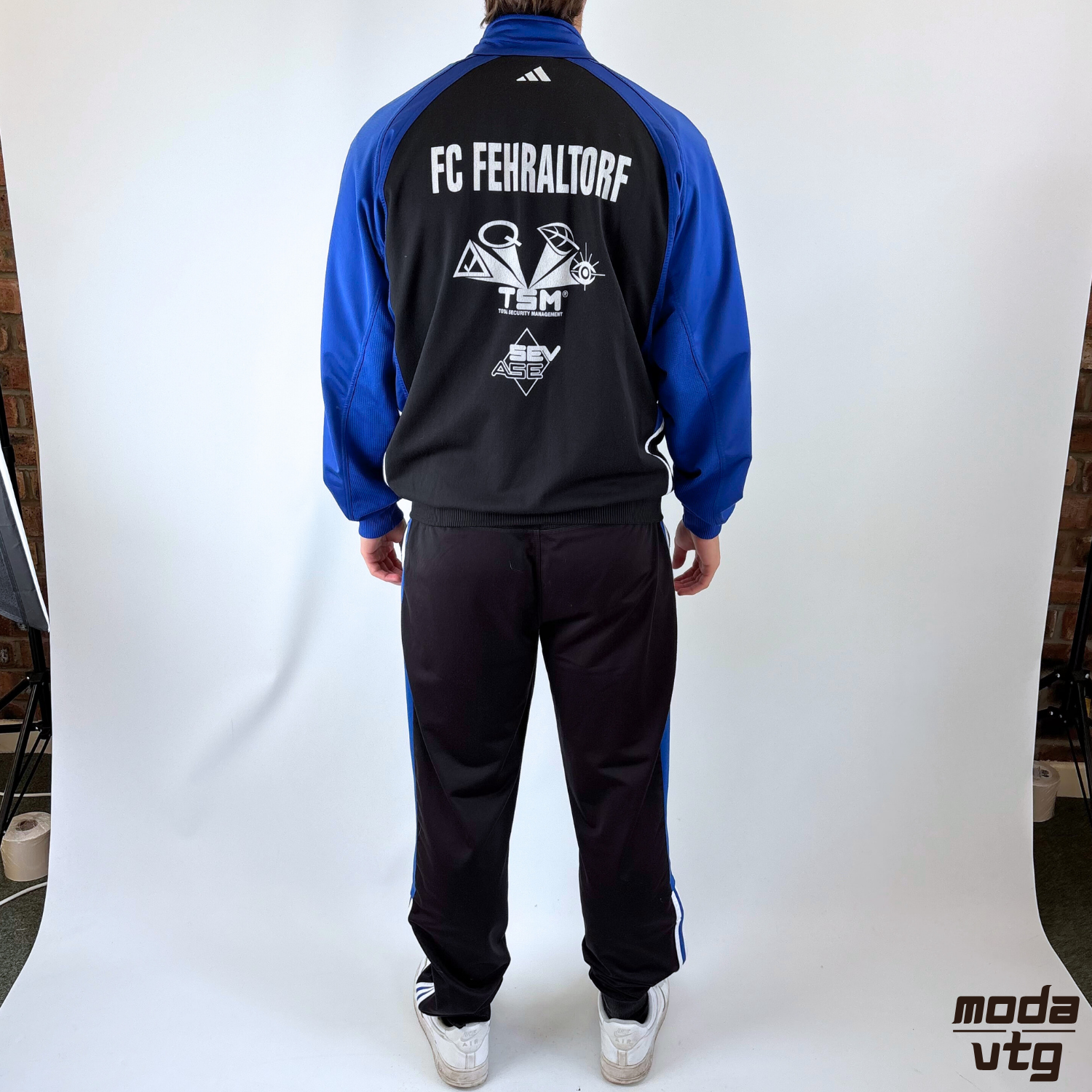 Vintage 90s Adidas Tracksuit Navy Black Large