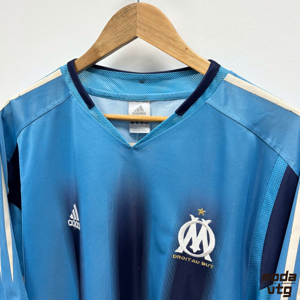Vintage Y2K 2004/05 Marseille Away Kit Blue Large Retro