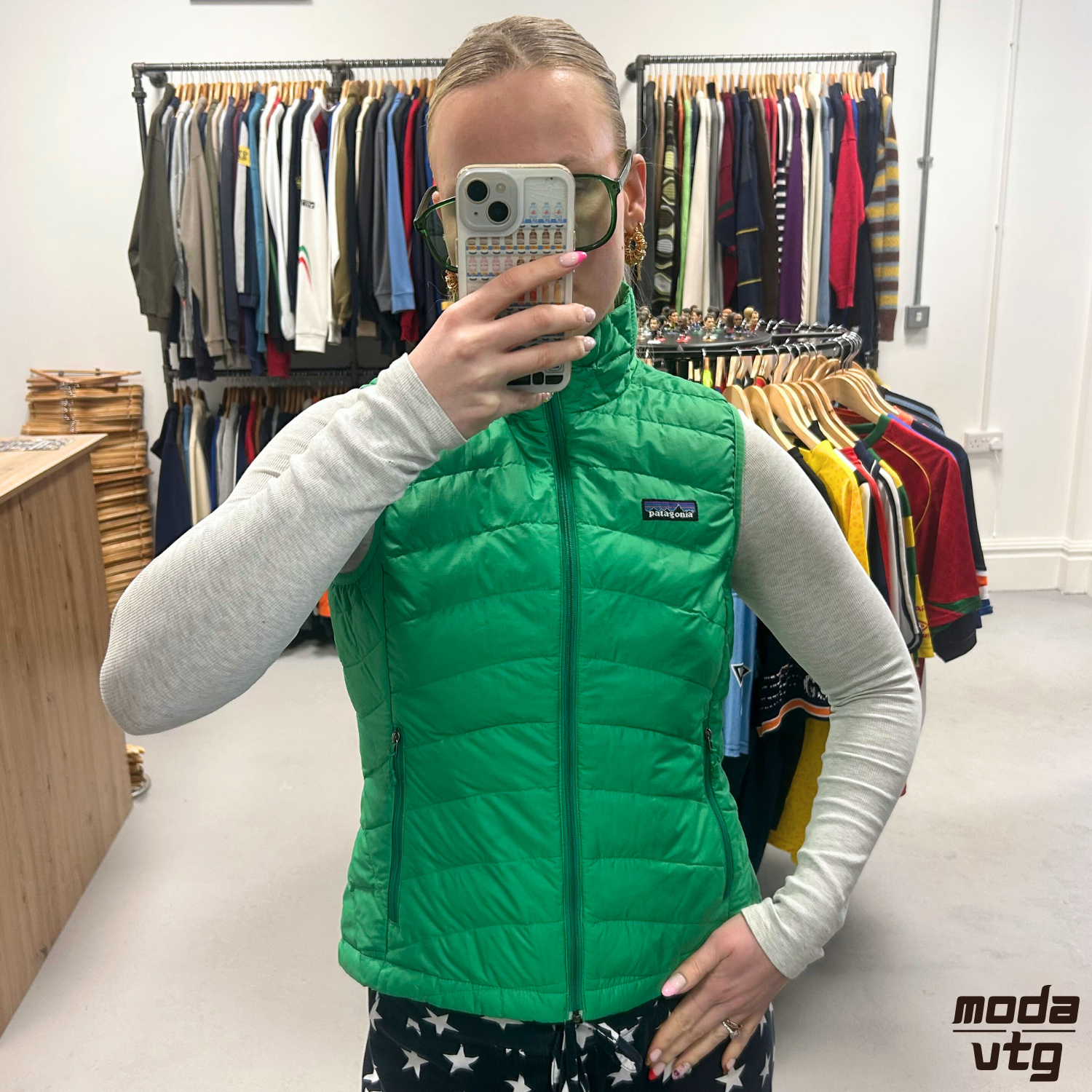Vintage Y2K Patagonia Gilet Green Women’s Small Winter Walking Gorpcore